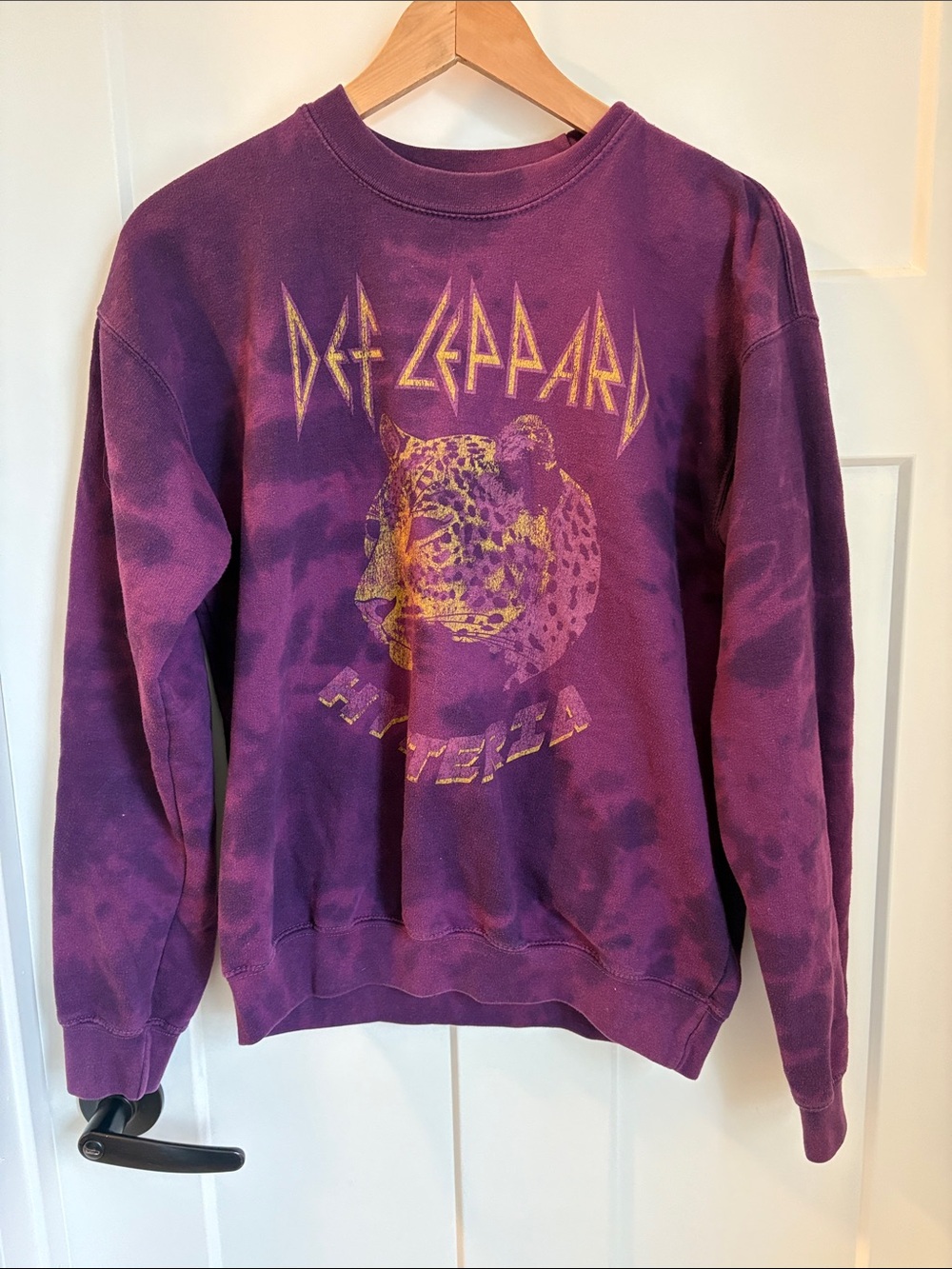 Def Leppard Purple Tie-Dye Crewneck Sweatshirt